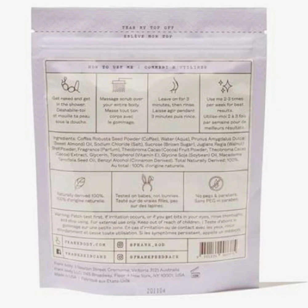 🆕FRANK BODY: Cacao Coffee Scrub Face/Body Exfoliator
